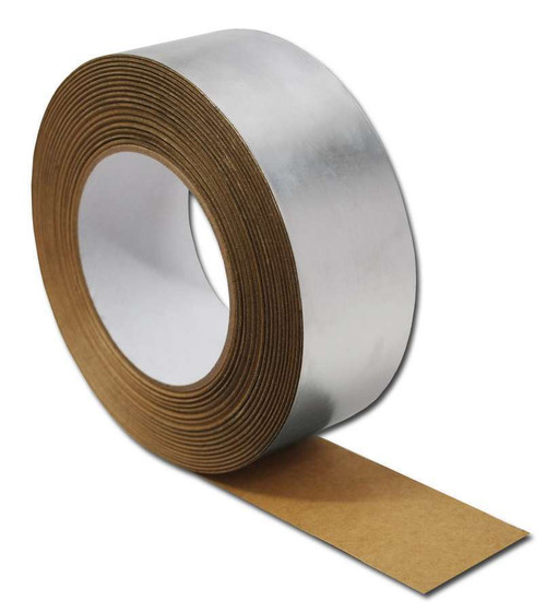 Thermo-Tec 13997 Heat Barrier Tape, Seam Tape, 2 in Wide, 30 ft Roll, Self Adhesive Backing, Aluminized Glass Cloth, Silver, Each