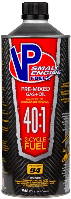 VP Racing 6295 Fuel, 40 to 1 Mix, Premix 2 Cycle, 1 qt Can, Each