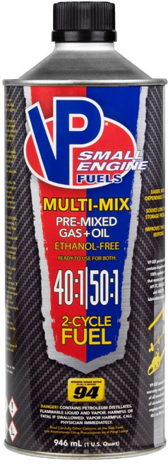 VP Racing 6815 Fuel, Multi-Mix, 40 to 1 / 50 to 1, Premix 2 Cycle, 1 qt Can, Each