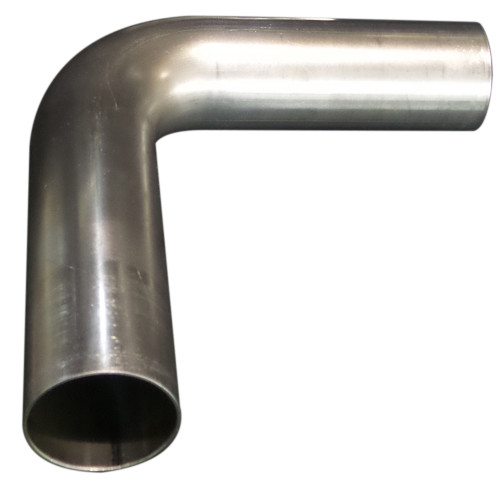 Woolf Aircraft Products 250-065-250-090-1010 Exhaust Bend, 90 Degree, 2-1/2 in Diameter, 2-1/2 in Radius, 16 Gauge, Steel, Natural, Each