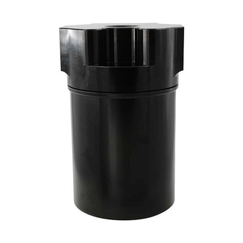 Waterman Racing Comp. WRC-42336 Fuel Filter, Canister, 40 Micron, Stainless Element, 12 AN Female Inlets, 12 AN Female Outlet, Aluminum, Black Anodized, Each
