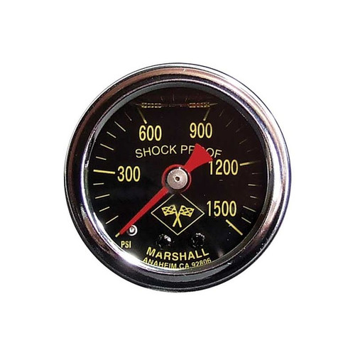 Big End Performance 15024 1 1/2 in. 0-1500 PSI Liquid Filled Nitrous Pressure Gauges, Black