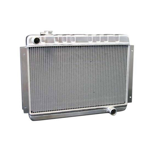 Dewitts Radiator 32-1139002A Radiator, Direct Fit, 28 in W x 20.5 in H x 3.25 in D, Single Pass, Driver Side Inlet, Passenger Side Outlet, Automatic Transmission, Aluminum, Natural, GM A-Body 1966-67, Each