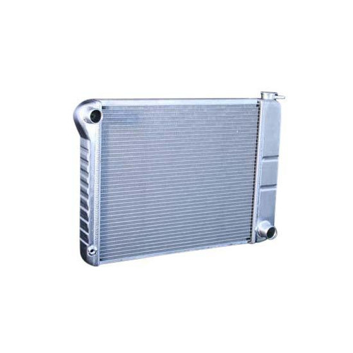 Dewitts Radiator 32-1139035A Radiator, Direct Fit, 28 in W x 18.5 in H x 3.25 in D, Single Pass, Driver Side Inlet, Passenger Side Outlet, Automatic Transmission, Aluminum, Natural, GM X-Body 1973-74, Each