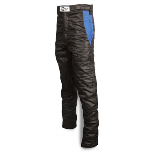 Impact Racing 23319406 Racer2020 Driving Pants, SFI 3.2A/5, Double Layer, Nomex, Black/Blue, Medium, Each