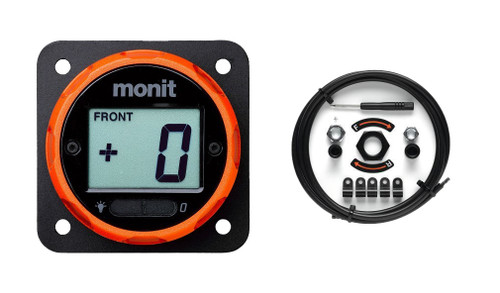 Monit BD01-2-OR Brake Bias Adjuster, Digital, Panel Mount, 3/8-24 in / 7/16-20 in Thread, 59 in Cable, Knob Adjuster, Plastic, Orange, Kit