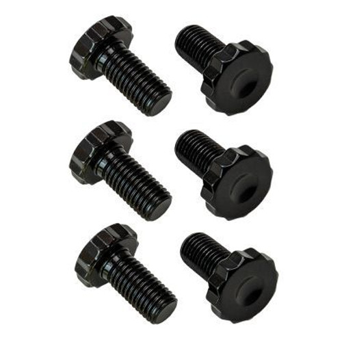 Moroso 38761 Flywheel Bolt Kit, 11 mm x 1.5 Thread, 0.880 in Long, 12 Point Head, Steel, Black Oxide, GM LS-Series, Set of 6