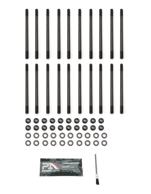 Point One K062-H01S Cylinder Head Stud Kit, 12 mm Studs, 12 Point Nuts, Steel, Black Oxide, Ford Coyote, Kit