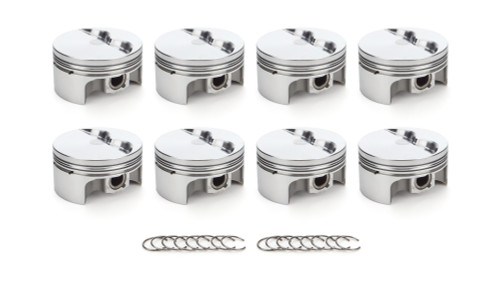 Race Tec Pistons 1000108 Piston, AutoTec, Forged, Flat Top, 4.030 in Bore, 1.5 x 1.5 x 3.0 mm Ring Grooves, Minus 5.00 cc, Coated Skirt, Small Block Chevy, Set of 8