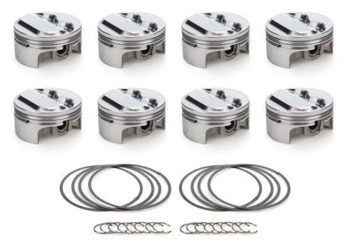 Race Tec Pistons 1000174 Piston, AutoTec, Forged, Dome, 4.030 in Bore, 1.5 x 1.5 x 3.0 mm Ring Grooves, Plus 7.90 cc, Coated Skirt, Small Block Chevy, Set of 8