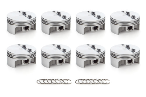 Race Tec Pistons 1000184 Piston, AutoTec, Forged, Flat Top, 4.155 in Bore, 1.5 x 1.5 x 3.0 mm Ring Grooves, Minus 5.00 cc, Coated Skirt, Small Block Chevy, Set of 8