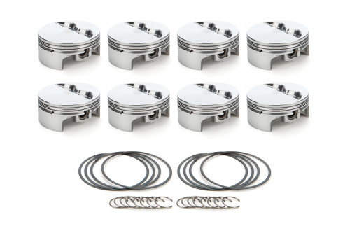 Race Tec Pistons 1000199 Piston, AutoTec, Forged, Flat Top, 4.155 in Bore, 1.5 x 1.5 x 3.0 mm Ring Grooves, Minus 5.00 cc, Coated Skirt, Small Block Chevy, Set of 8