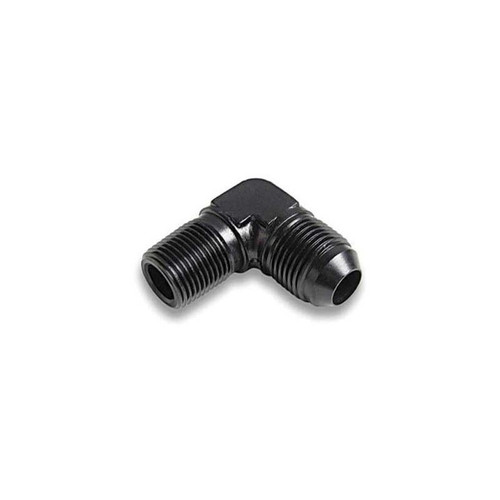 Big End 14682 Fitting -06 AN to 1/4 IN. NPT, 90 Degree, Aluminum, Black