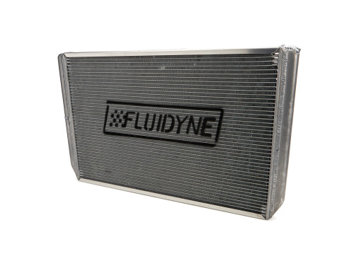 Fluidyne Performance RGM.SLM.CLOSED Radiator, 28.75 in W x 18.125 in H x 2.25 in D, Dual Pass, RH Inlet, RH Outlet, Aluminum, Natural, Each