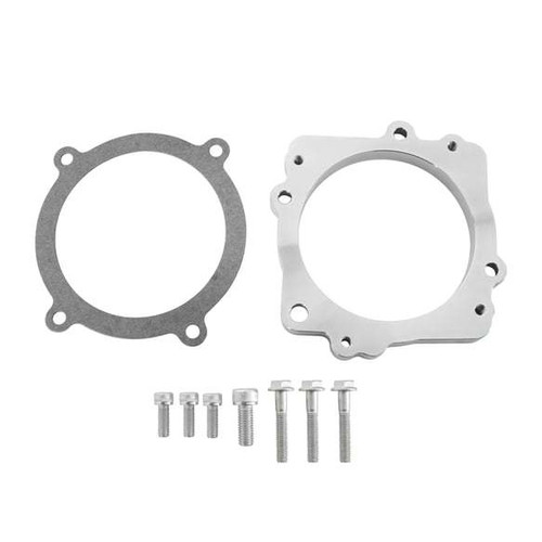 Holley 300-903 Throttle Body Adapter, 92 mm Throttle Body, Gasket Included, Aluminum, Natural Anodized, Ford GT500 Throttle Body to Ford Godzilla 2020-23, Each