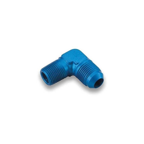 Big End 12622 Fitting -06 AN to 1/8 IN. NPT, 90 Degree, Aluminum, Blue