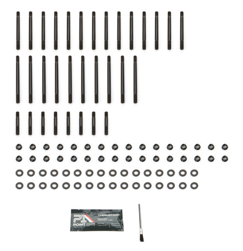Point One K001-H05E Cylinder Head Stud Kit, 12 Point Nuts, Steel, Black Oxide, Big Block Chevy, Brodix Heads, Kit