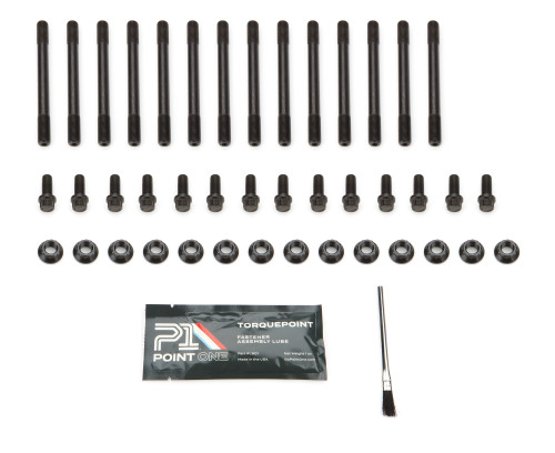 Point One K044-M01S Main Stud Kit, 12 Point Nuts, 2-Bolt Mains, Steel, Black Oxide, Dodge Cummins, Kit