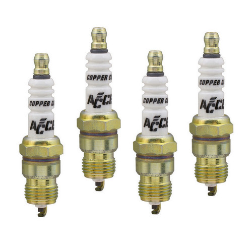 Accel 0276S-4 Spark Plug, Shorty, 14 mm Thread, 0.460 in. Reach, Tapered Seat, Non-Resistor, Set of 4