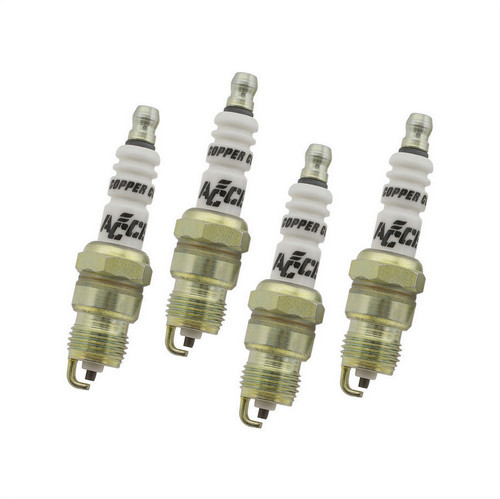 Accel 0574S-4 Spark Plug, Shorty, 14 mm Thread, 0.460 in. Reach, Tapered Seat, Resistor, Set of 4