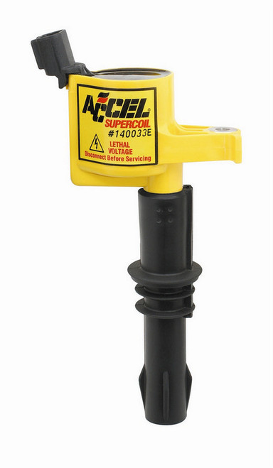Accel 0.00140033 Ignition Coil Pack, Super Coil, 0.600 ohm, Coil-On-Plug, Yellow, 3-Valve, Ford Modular, Set of 8