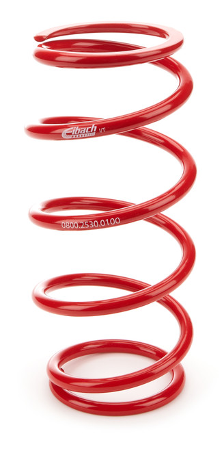 Eibach 0800.2530.0100 Coil Spring, XT Barrel, Coil-Over, 2.5 in. ID, 8 in. Length, 100 lbs/in Spring Rate, Steel, Red Powder Coat, Each