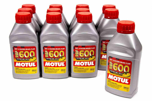 Motul USA 100949 Brake Fluid, RBF 600 Factory Line, DOT 4, Synthetic, 500 ml, Set of 12