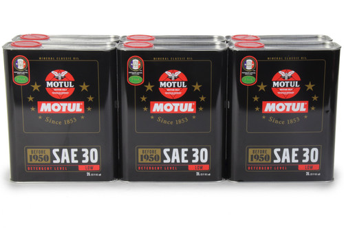 Motul USA 104509 Motor Oil, Classic, 30W, Conventional, 2 L Can, Set of 6
