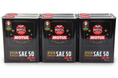 Motul USA 104510 Motor Oil, Classic, 50W, Conventional, 2 L Can, Set of 6