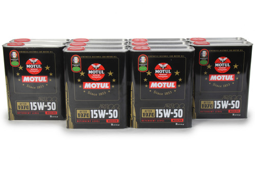 Motul USA 104512 Motor Oil, 2100 Classic, 15W50, Semi-Synthetic, 2 L Can, Set of 10