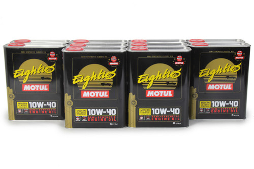Motul USA 110619 Motor Oil, Classic Eighties, 10W40, Semi-Synthetic, 2 L Can, Set of 10