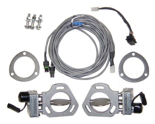 Pypes Performance Exhaust HVE10 Exhaust Cut-Out, Electric, Bolt-On, Dual, 3 in. Pipe Diameter, Hardware / Wire Harness Included, Aluminum / Stainless, Natural, Kit