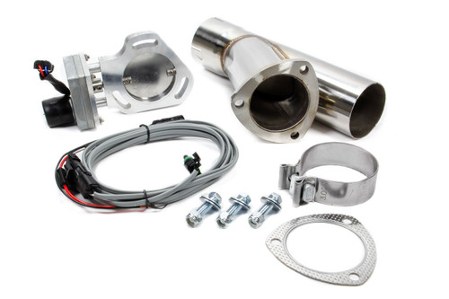 Pypes Performance Exhaust HVE13K Exhaust Cut-Out, Electric, Clamp-On, Single, 3 in. Pipe Diameter, Hardware / Wire Harness / Y-Pipe Included, Aluminum / Stainless, Natural / Polished, Kit