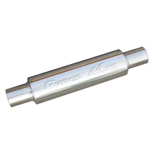 Pypes Performance Exhaust MVR203S Muffler, M-80 Race Pro, 3 in. Center Inlet, 3 in. Center Outlet, 4 in. Diameter Body, 14 in. Long, Stainless, Polished, Each