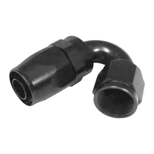 Big End Performance 14004 -10 AN 150 Degree Hose End, Aluminum, Swivel, Black