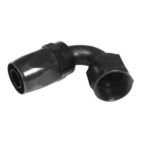 Big End 14202 Hose Fitting, -12 AN Female to 120 Degree Hose, Swivel, Black, Each