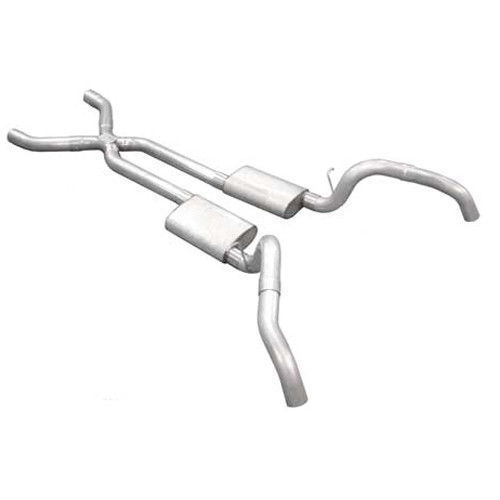 Pypes Performance Exhaust SGF63S Exhaust System, Street Pro X-Pipe System, Header-Back, 3 in. Diameter, 3 in. Tips, Stainless, GM F-Body 1967-69, Kit