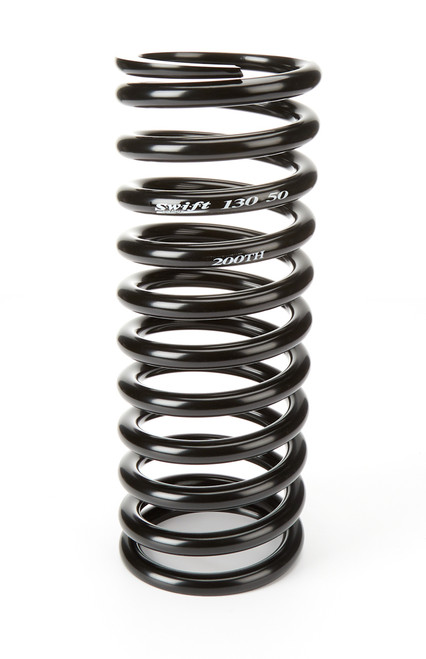 Swift Springs 130-500-200 TH Coil Spring, Tight Helix, 5 in. OD, 13 in. Length, 200 lb/in Spring Rate, Steel, Black Powder Coat, Each