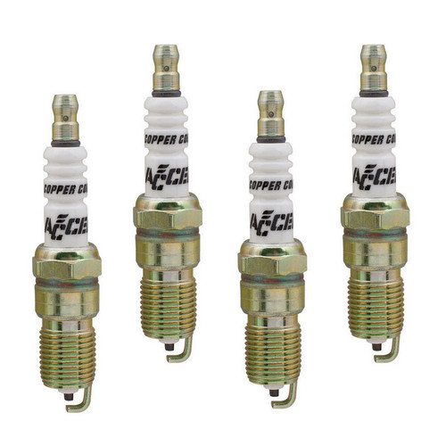 Accel 0526-4 Spark Plug, 14 mm Thread, 0.708 in. Reach, Tapered Seat, Resistor, Set of 4