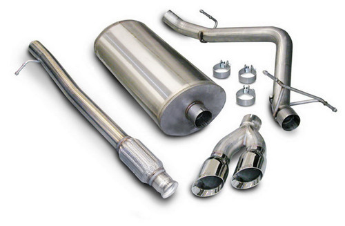 Corsa Performance 14904 Exhaust System, Sport, Cat-Back, 3 in. Diameter, Single Side Exit, Dual 4 in. Polished Tips, Stainless, Natural, GM Fullsize Truck 2009, Kit