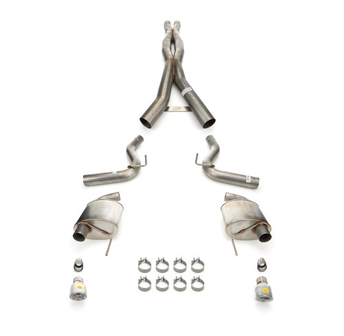 Corsa Performance 21250 Exhaust System, Xtreme, Cat-Back, 3 in. Diameter, 4.5 in. Polished Tips, Stainless, Natural, Ford Coyote, Ford Mustang 2024, Kit