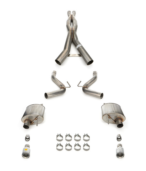 Corsa Performance 21251 Exhaust System, Xtreme, Cat-Back, 3 in. Diameter, 4.5 in. Polished Tips, Stainless, Natural, Ford Coyote, Ford Mustang 2024, Kit