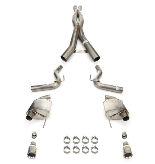 Corsa Performance 21255 Exhaust System, Sport, Cat-Back, 3 in. Diameter, 4.5 in. Polished Tips, Stainless, Natural, Ford Coyote, Ford Mustang 2024, Kit