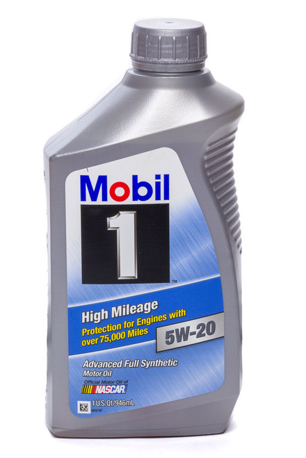 Mobil 1 MOB120455-1 Motor Oil, High Mileage, 5W20, Synthetic, 1 qt Bottle, Each