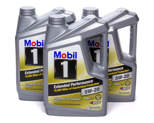 Mobil 1 120765 Motor Oil, Extended Performance, 5W20, Synthetic, 5 qt Jug, Set of 3