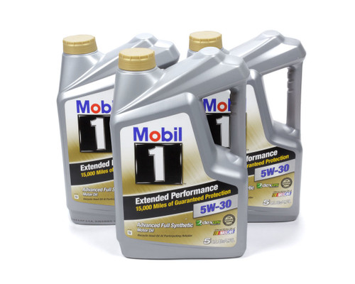 Mobil 1 120766 Motor Oil, Extended Performance, 5W30, Synthetic, 5 qt Jug, Set of 3