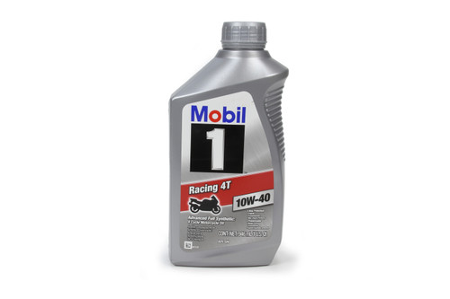 Mobil 1 MOB124245-1 Motor Oil, Racing 4T, 10W40, Synthetic, 1 qt Bottle, Each