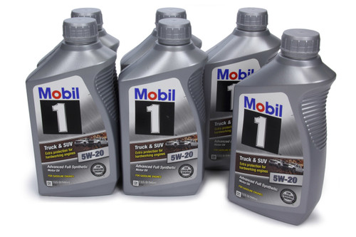 Mobil 1 124574 Motor Oil, Truck and SUV, 5W20, Synthetic, 1 qt Bottle, Set of 6
