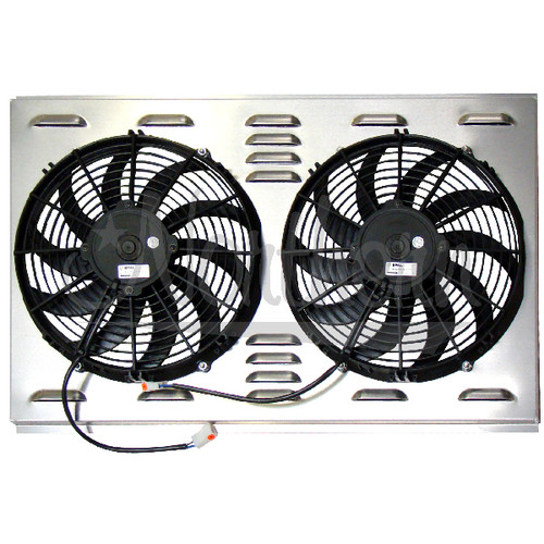 Northern Radiator Z40004 Electric Cooling Fan, 12 in. Fans, Curved Blade, 17.25 x 28 in, 2.625 in. Thick, Aluminum, Natural, Each