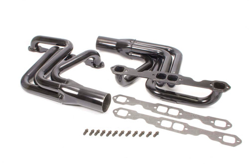 Schoenfeld 151 Headers, Chassis, 1.625 in. Primary, 3 in. Collector, Steel, Black Paint, Small Block Chevy, Pair